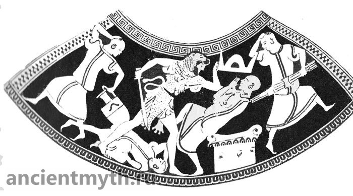 Hercules kills Busiris, King of Egypt