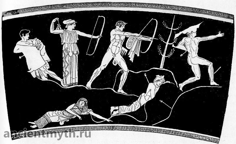 Apollo e Artemis matam os filhos de Niobe