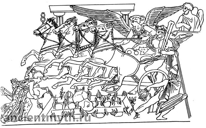 Nika's Goddess of victory exalts on a chariot