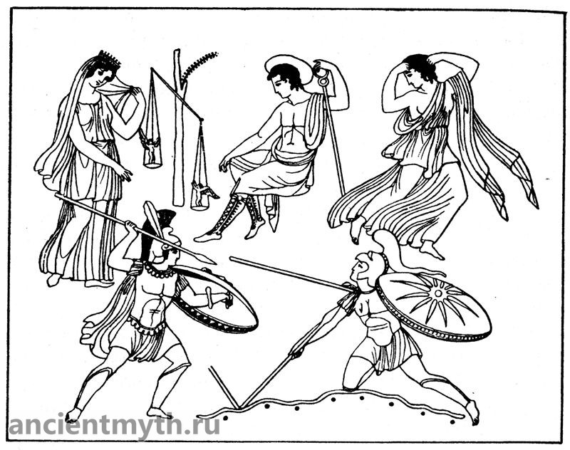 Achilles berduel dengan Memnon
