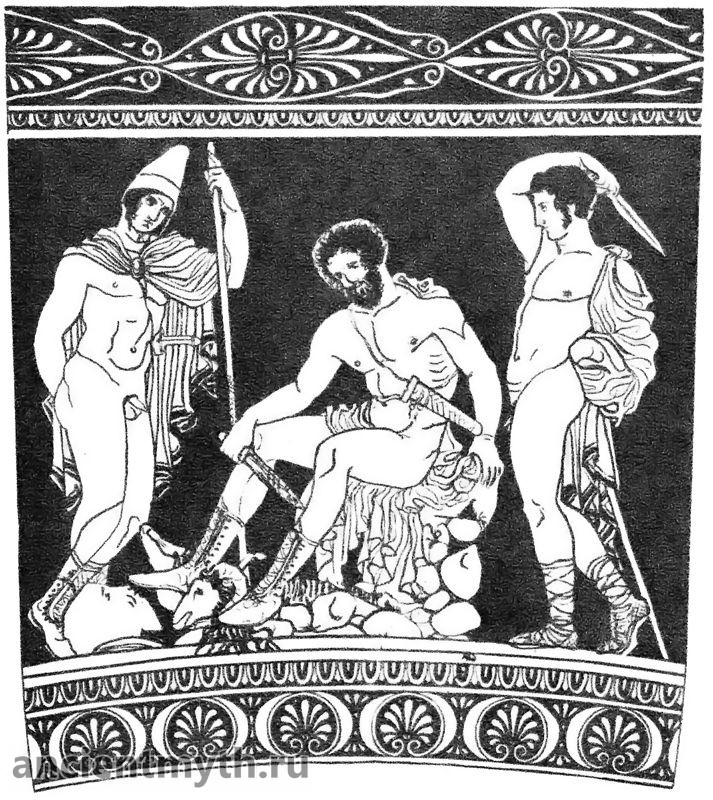 オデュッセウスは死者の魂を召喚する