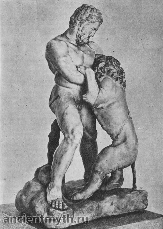 Hercules fighting a lion
