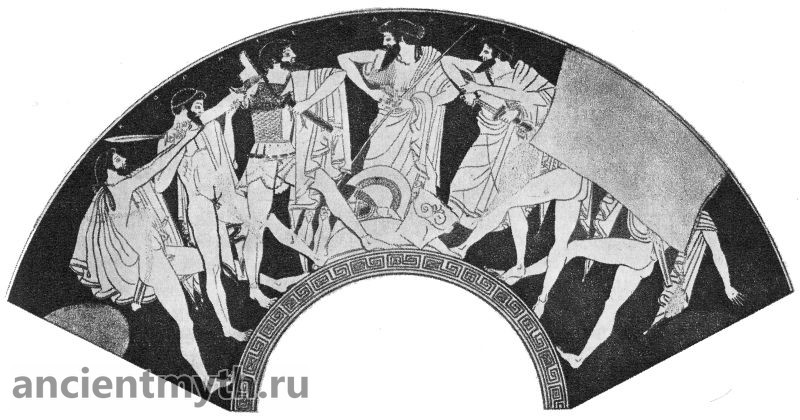 Ajax e Ulisses brigam por causa das armas de Aquiles